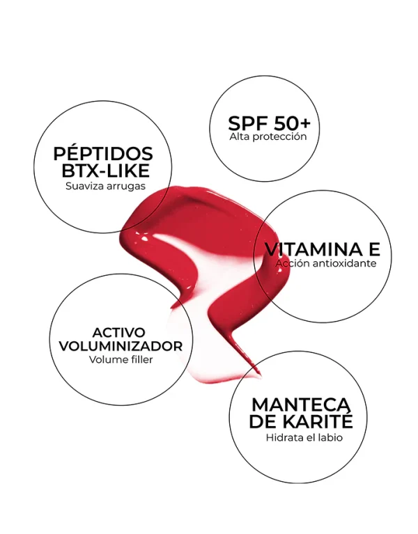 Bálsamo labial SPF+, antiarrugas y efecto volumen. Sabor cereza. - Imagen 2