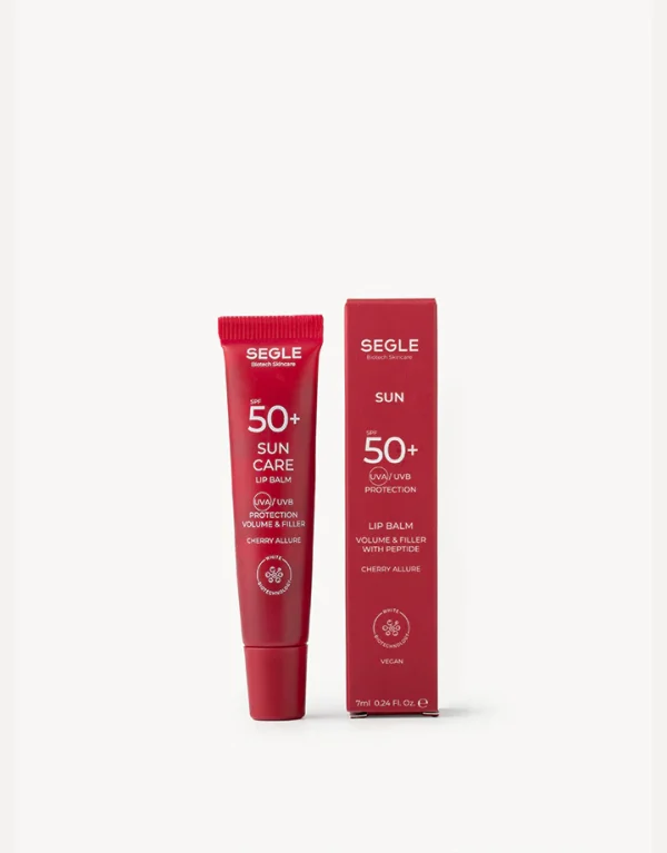 Bálsamo labial SPF+, antiarrugas y efecto volumen. Sabor cereza.